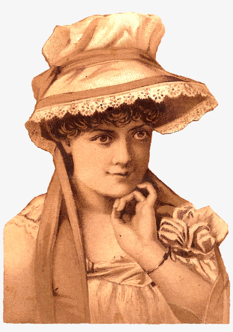 Woman Portrait Bonnet Antique Fashion Illustration - Girl, transparent png #2720038