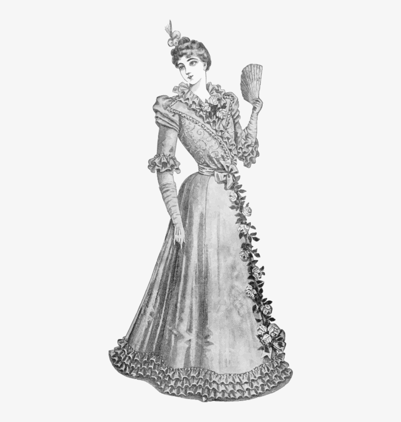 Medium Image - Woman On Dress Vintage Png, transparent png #2720100