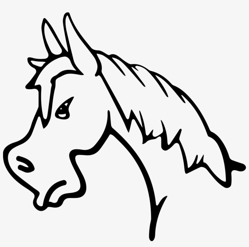 Angry Horse Face Side View Outline Comments - Horse Side View Outline, transparent png #2721011