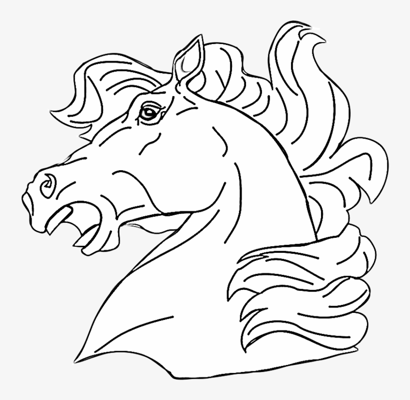 Coloring Pages Horse Head Croke - Coloring Pages Of Animals, transparent png #2721494
