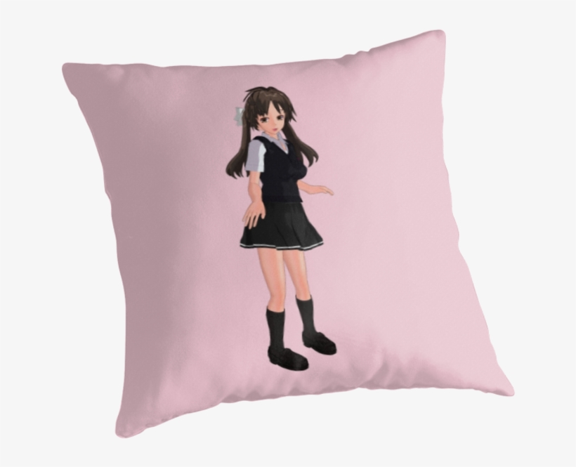 Cute Anime Schoolgirl Throw Pillow Vandarque Throw - Shrug, transparent png #2722992