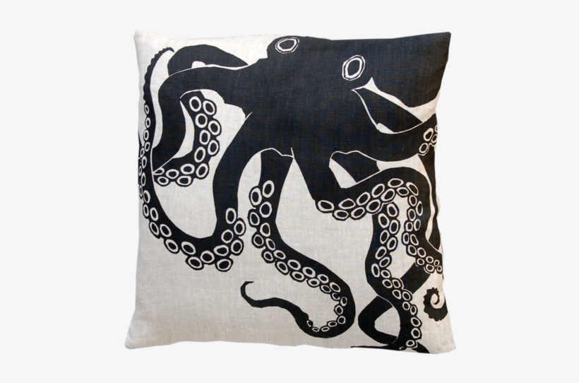 Pillow4 - Octopus Pillow – Black/natural Linen, transparent png #2723026