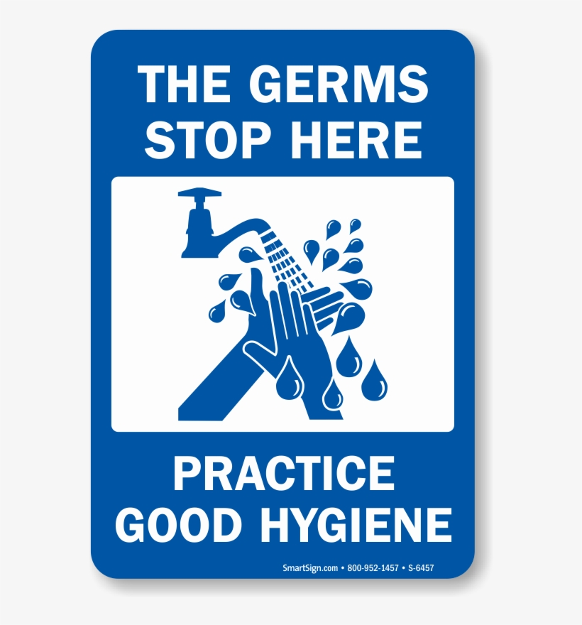 Germs Stop Here - Germs Stop Here Practice Good Hygiene Label 7 X 5, transparent png #2724892