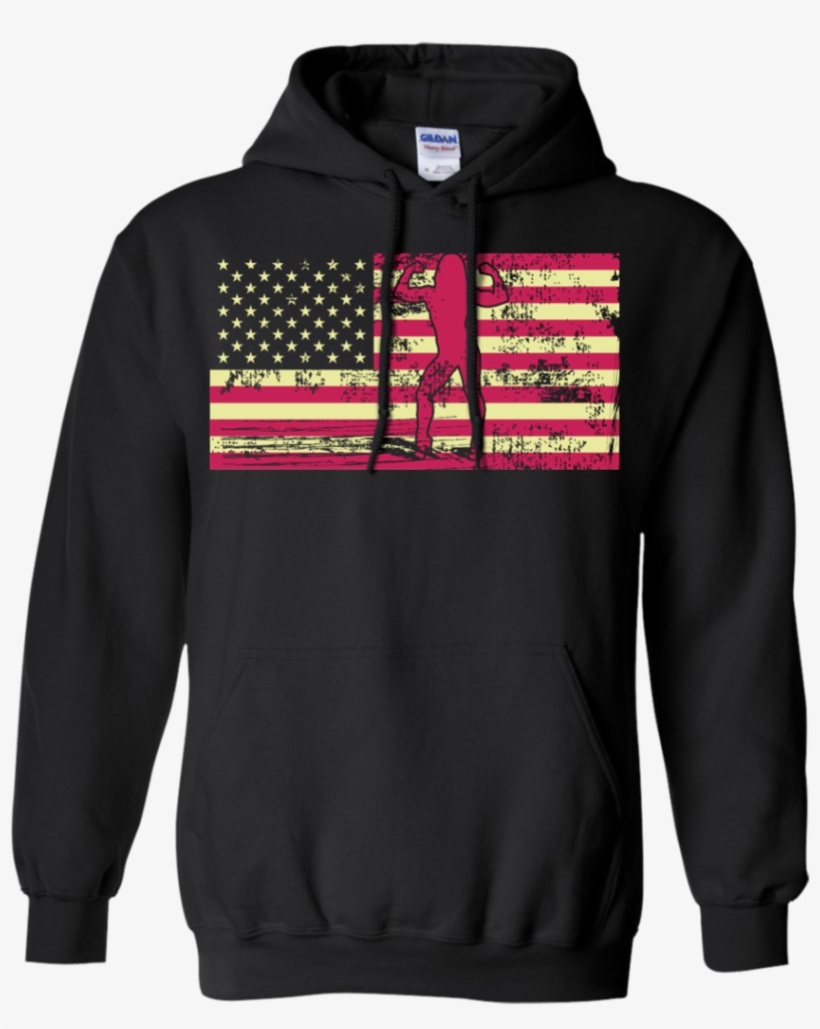 Female Bodybuilder Silhouette On The American Flag - Jelly Hoodie, transparent png #2724970