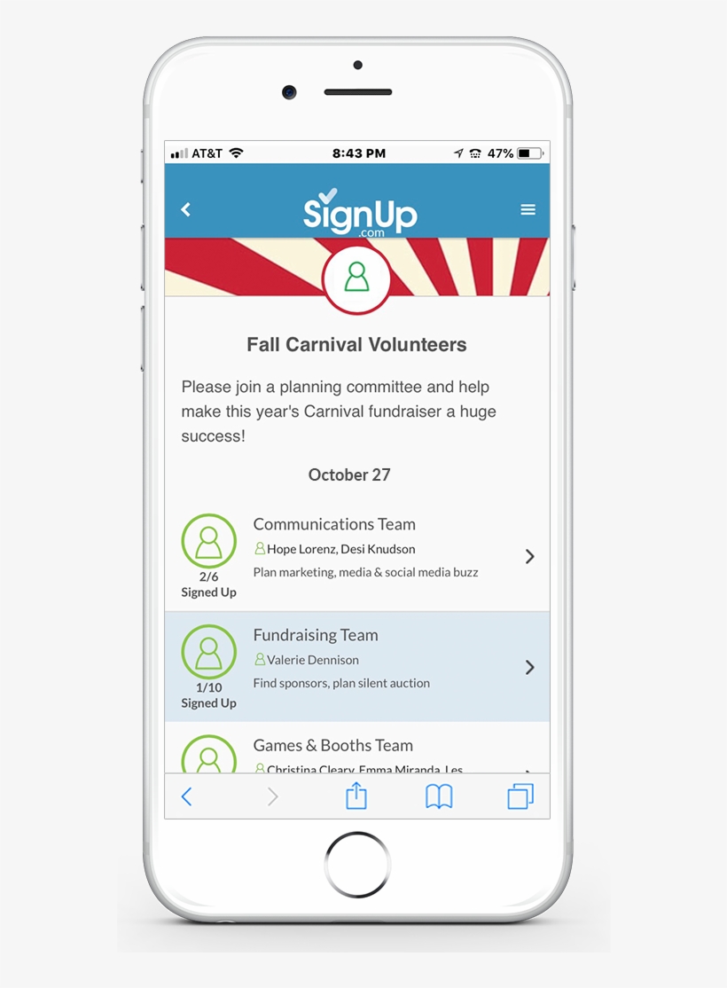 Carnival Volunteer Online Signup Sheets - Volunteerspot, Inc., transparent png #2726210