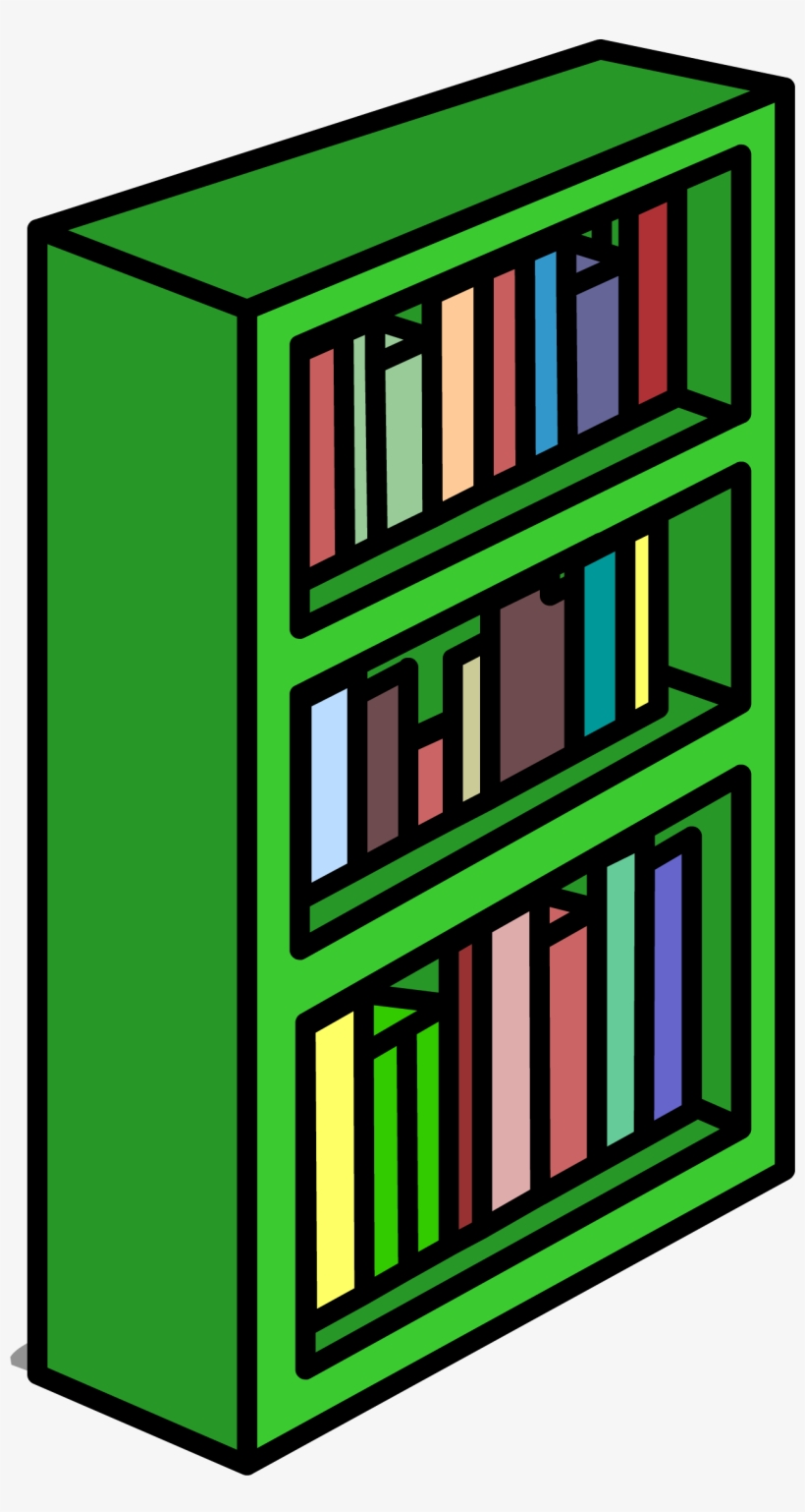 Green Bookcase Sprite 011 - Club Penguin Green Bookcase, transparent png #2726373