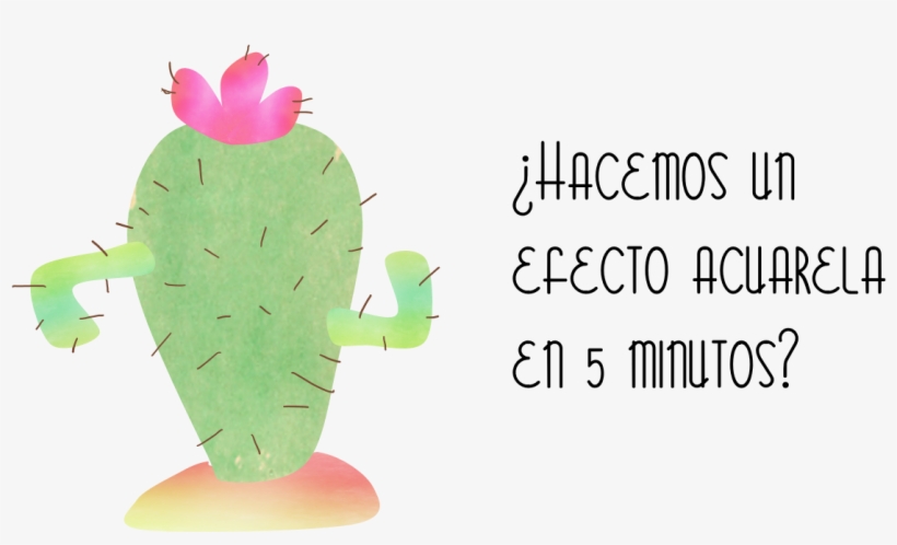 Dibujo Efecto Acuarela En 5 Minutos Con Powerpoint - Dibujo De Cactus Acuarela, transparent png #2726467