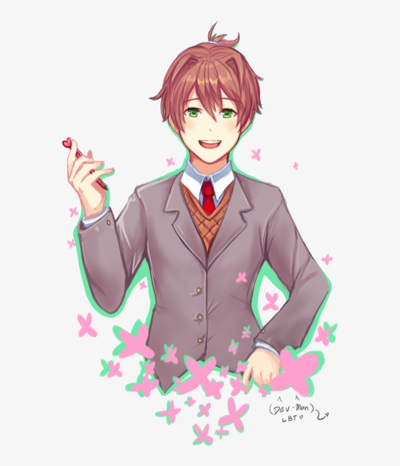 Ddlc Monika - Doki Doki Literature Club Monika Genderbend, transparent png #2727170