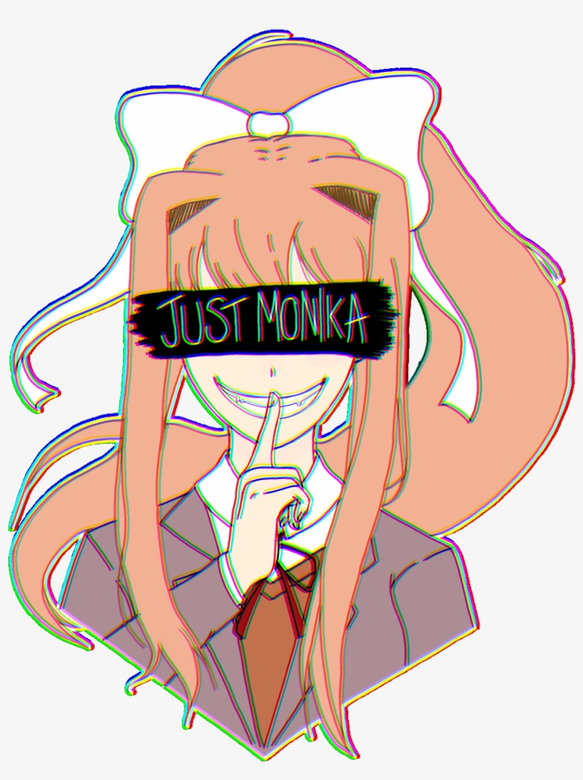 Report Abuse - Monika Transparent Glitched, transparent png #2727366