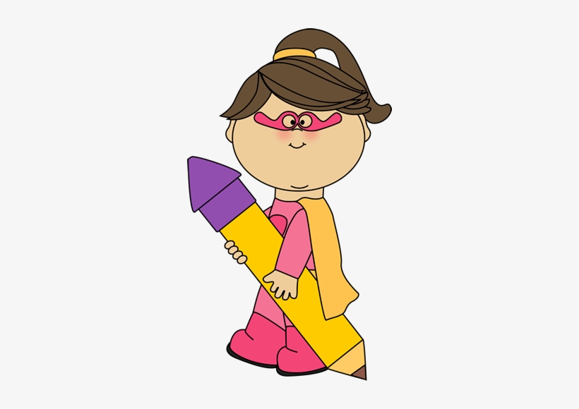 Cute Superhero Clipart - Girl School Clipart, transparent png #2727736