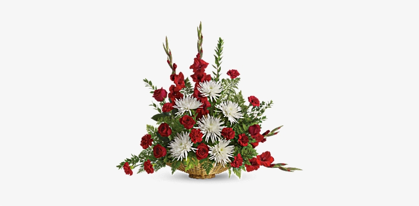 Red And White Sympathy Arrangement - Enduring Grace, transparent png #2728317