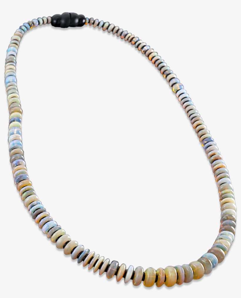 Australian Opal And Black Onyx Bead Necklace - Necklace, transparent png #2728429