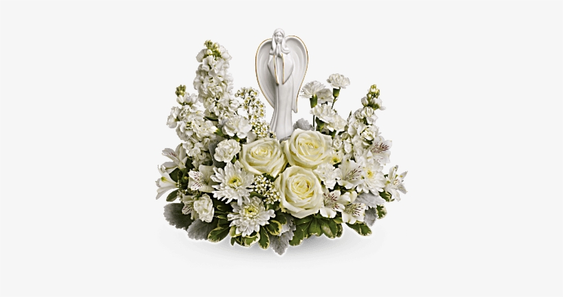 White Roses And Other Flowers Surrounding An Angel - Divine Peace Bouquet, transparent png #2728592