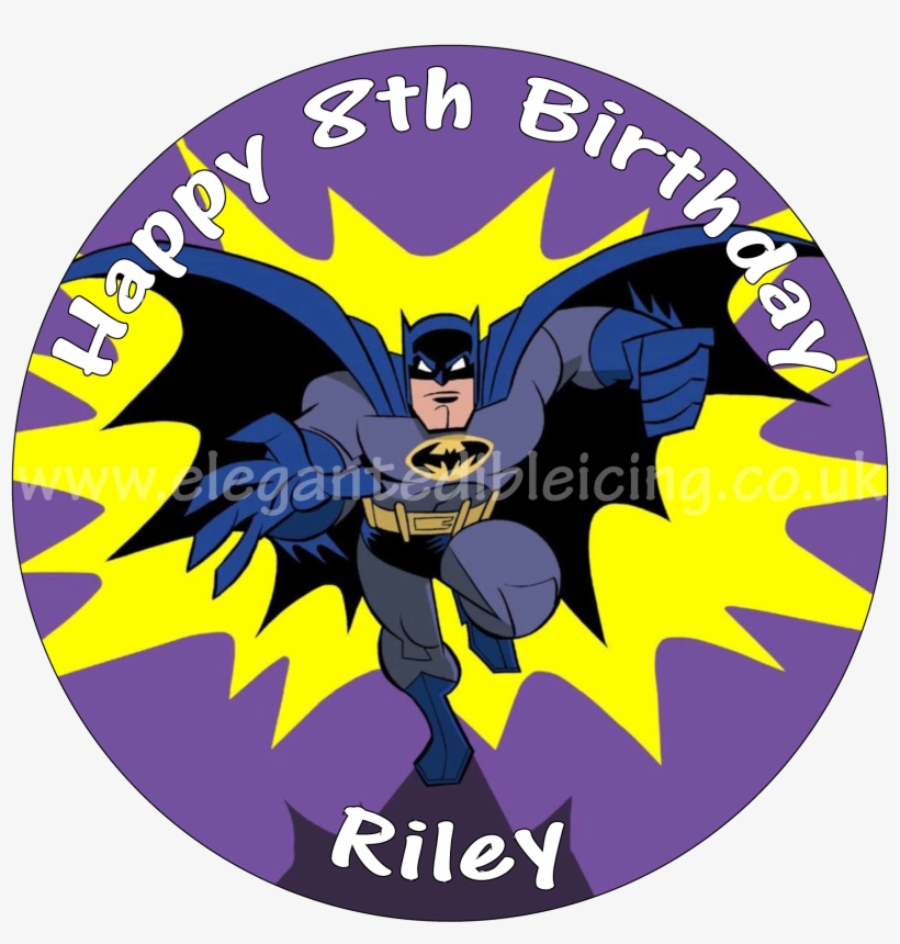 Batman Cartoon Birthday Cake Personalised Edible Printed - Batman Cartoon, transparent png #2728925