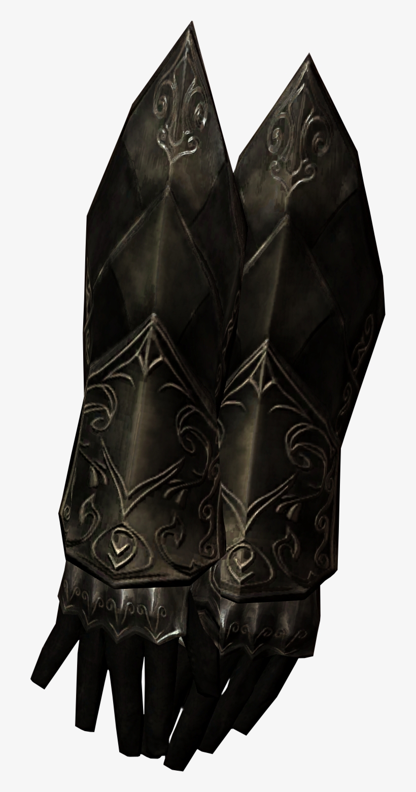 870kib, 700x1480, Ebony Gauntlets - Ebony Armor Gauntlets, transparent png #2728928