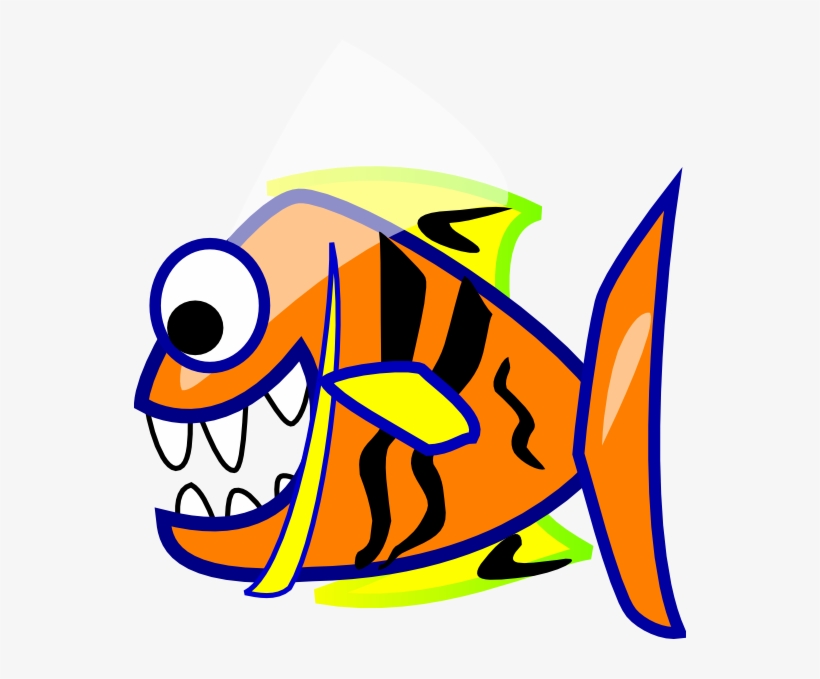 Orange Fish Clip Art At Clker - Gambar Kartun Ikan Piranha, transparent png #2729478