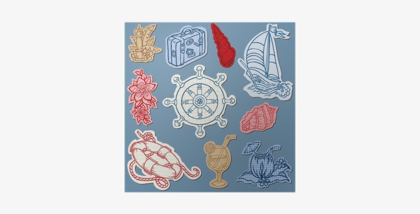 Nautical Doodles On Torn Paper- Hand Drawn Collection - Doodle, transparent png #2730431
