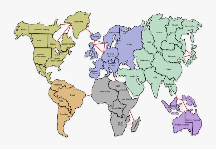 Read More About Installing Stencils - Risk Territories Map, transparent png #2732430