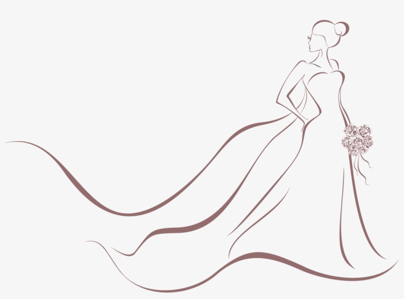 Wedding Invitation Bride Dress Clip Art - Illustration, transparent png #2732934
