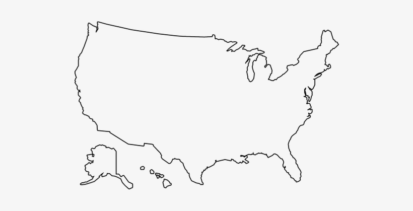Us Map Outline Us Map America Outline Us M - America Outline, transparent png #2733513