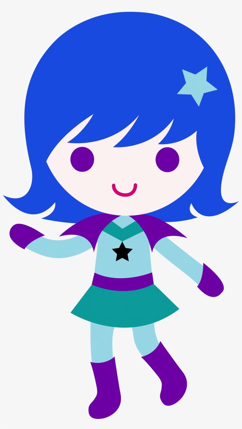 Girl Alien Clipart - Girl With Blue Hair Cartoon, transparent png #2733825