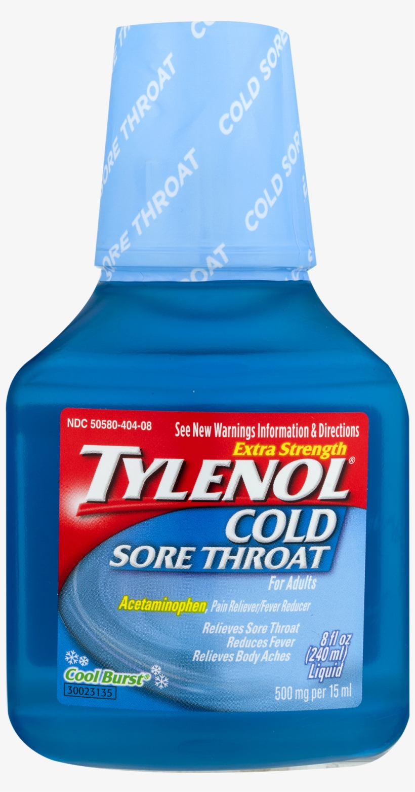 Tylenol Cold Sore Throat Liquid Daytime Cool Burst - Tylenol Sore Throat Daytime, transparent png #2733829