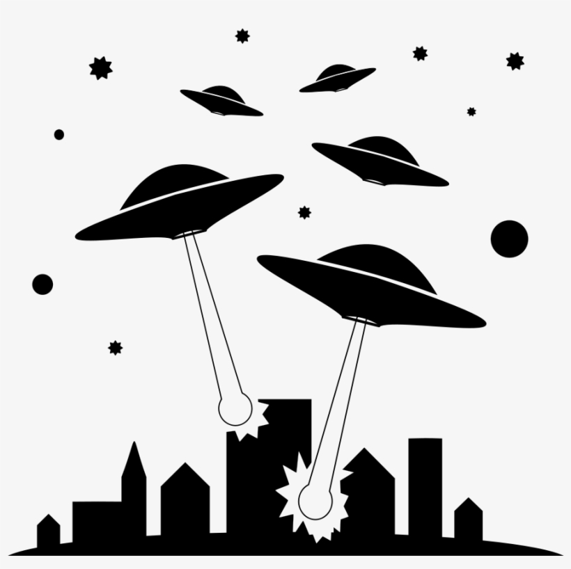 28 Collection Of Ufo Clipart Black And White High Quality - Invasion Clipart, transparent png #2733831