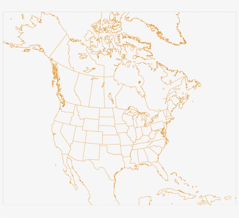 Map Of The North America - Hero Arts 3 1/2" X 5 3/4" Cling Rubber Stamp, Us Map, transparent png #2734075