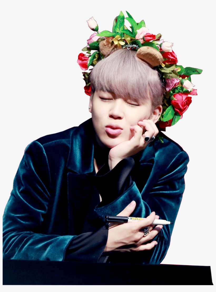 Cute Kpop Jimin Park Korean Green Flowers Png Bst Bts Jimin Png Blood ...