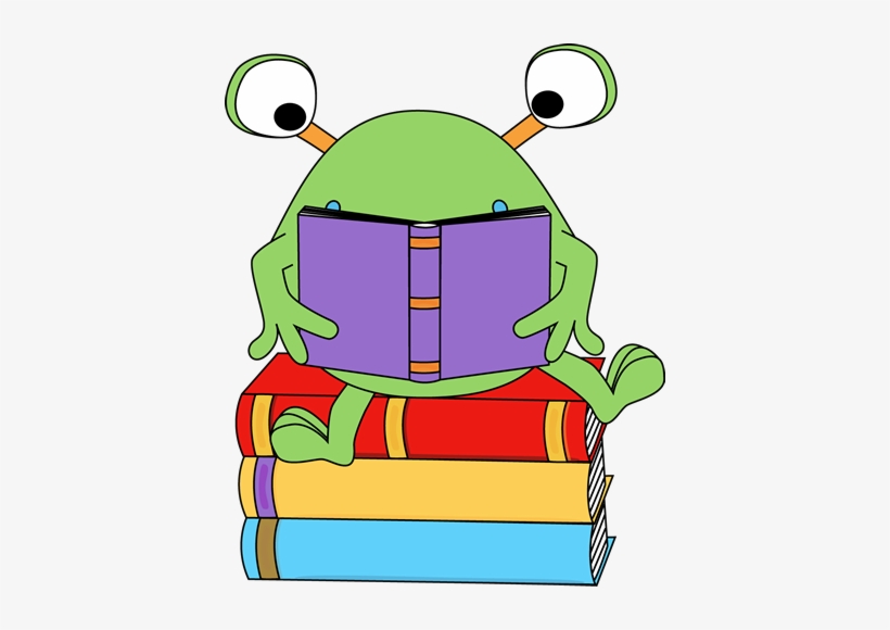 Two-eyed Monster Reading A Book Clip Art - Monster Reading Clipart, transparent png #2734428