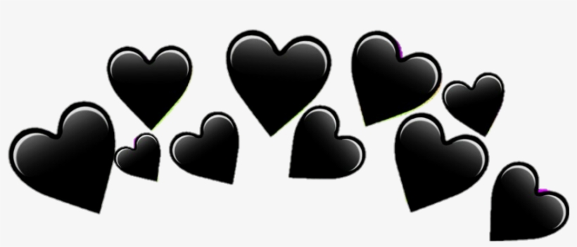 Hearts Blackhearts Freetoedit Crown Black Tumblr Adesiv - Corona De Corazones Png, transparent png #2734940