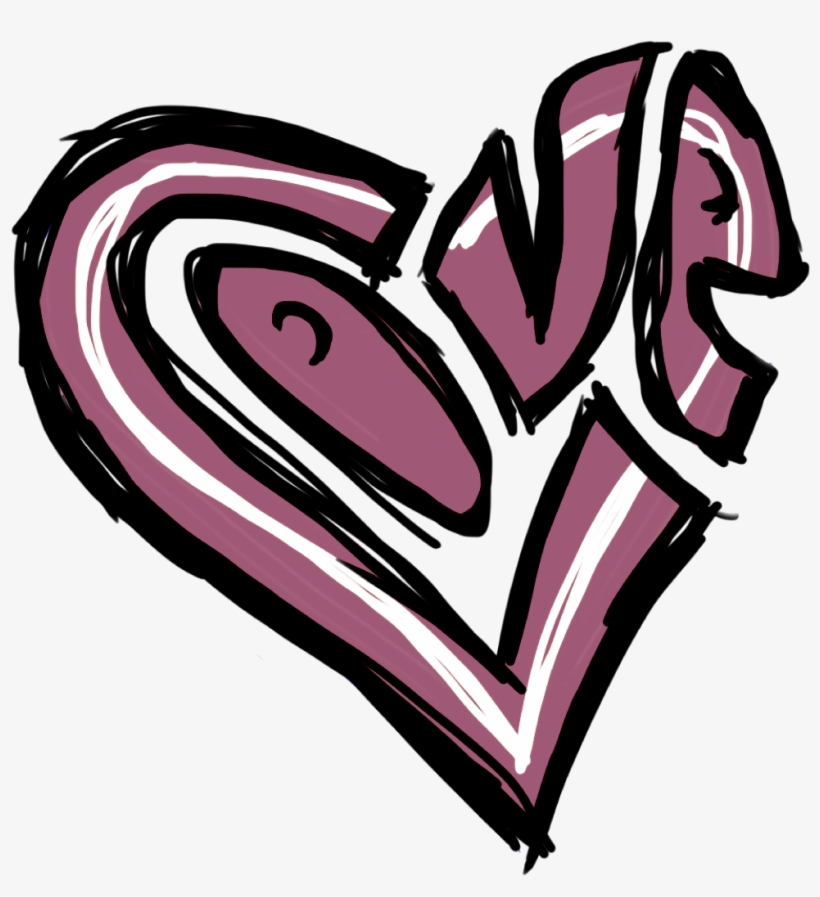 Black Heart - Graffiti Heart Drawing, transparent png #2735277