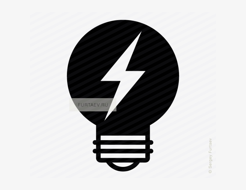 Vector Icon Of Electric Lamp With Lightning Bolt Inside - Dollar Light Bulb Png, transparent png #2735836