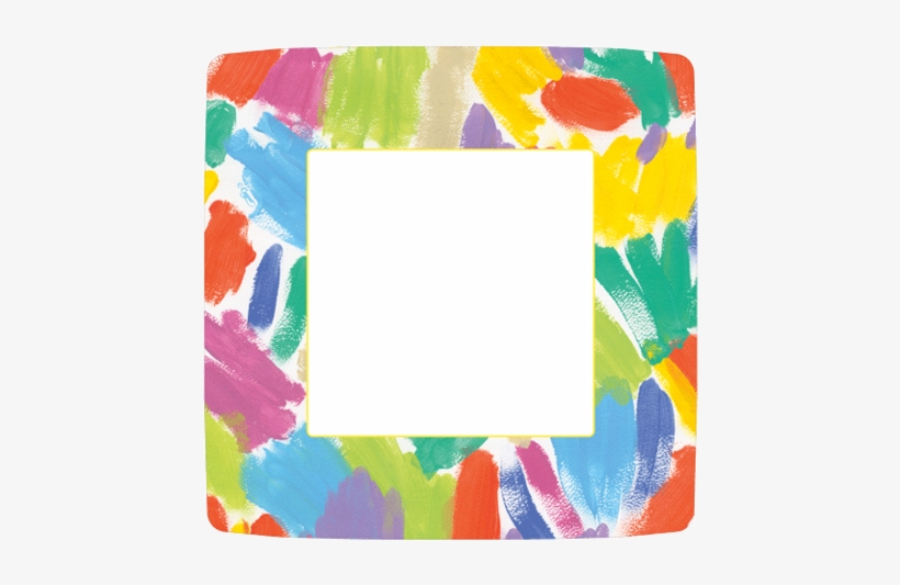 Square Salad Plates - Caspari Brushstroke Dinner Plates, Multi-colour, Pack, transparent png #2736818