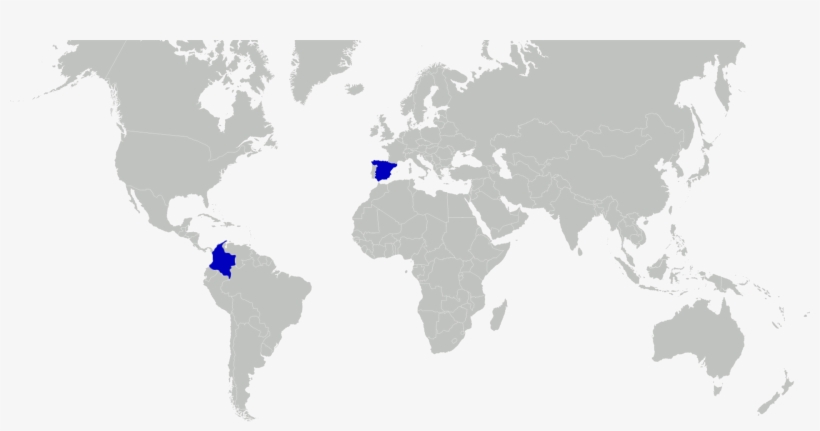 Argentina And Uruguay - World Map With Europe Highlighted, transparent png #2740180