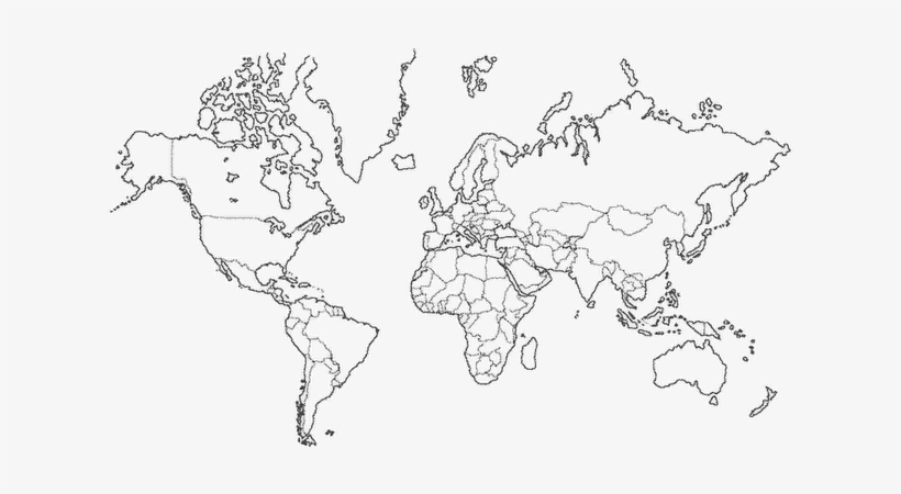 Mapa Mundi Para Imprimir - Mapamundi Blanco Para Imprimir, transparent png #2740306