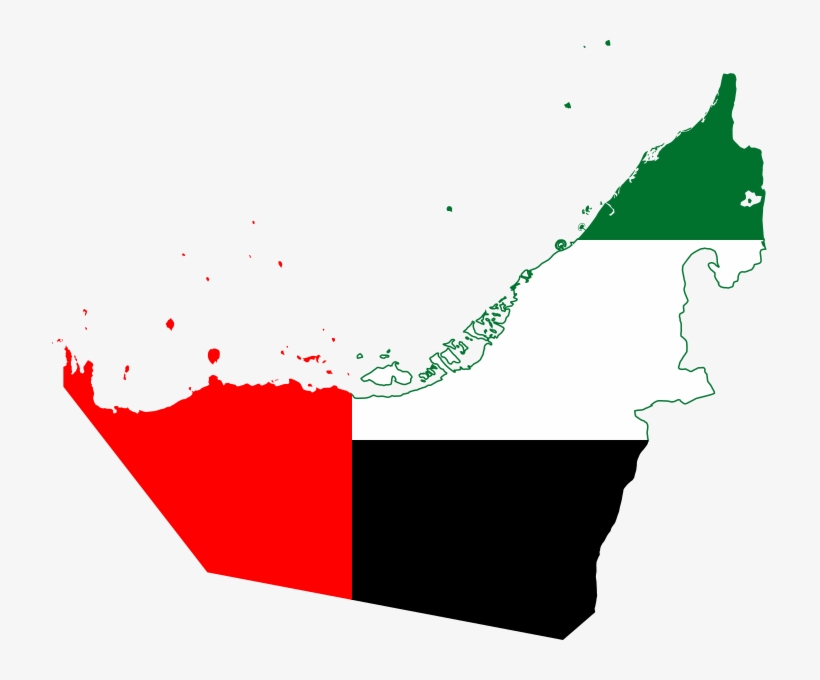 Flag Map Of The United Arab Emirates - United Arab Emirates Flag Map, transparent png #2741943