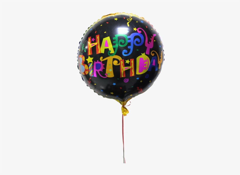 Black Happy Birthday Balloon - Shopaparty - Hb Design 4 Foil Balloons, transparent png #2742817