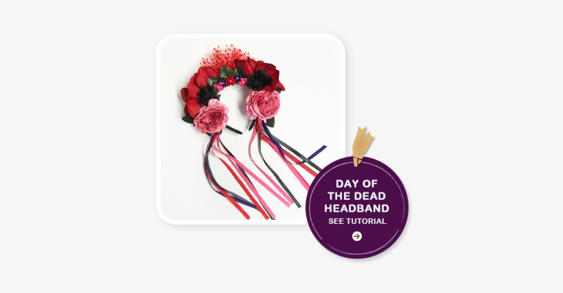 Day Of The Dead Headband - Headband Flower Day Of The Dead, transparent png #2743487
