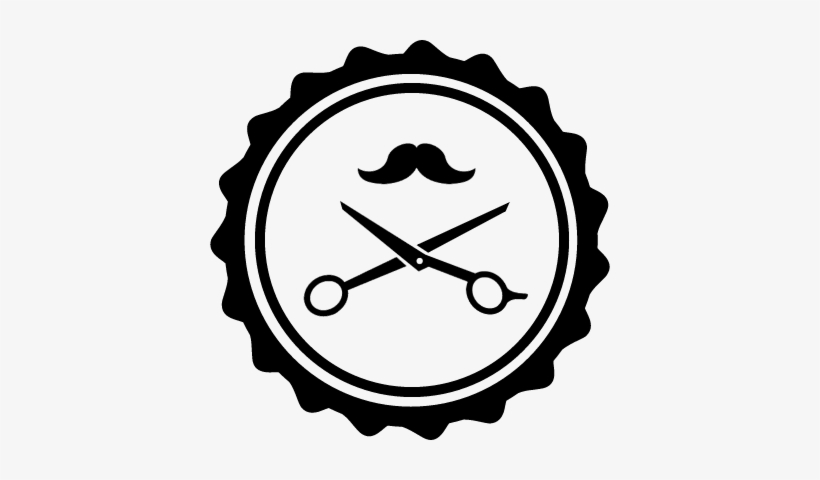 Hair Salon Badge With Scissors And Mustache Vector - Tijeras De Peluqueria Png, transparent png #2743706