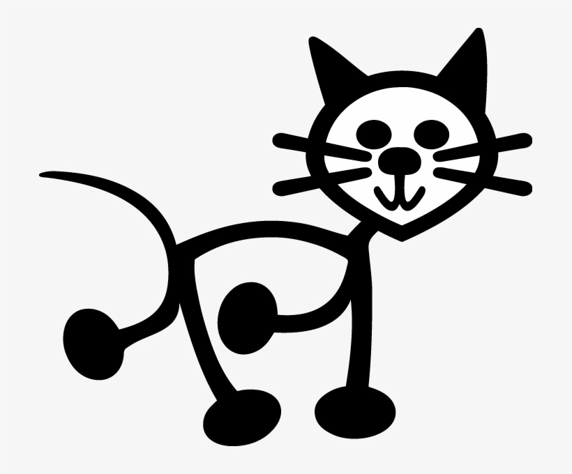 Stick Family Decals - Stick Figure Cat, transparent png #2744182