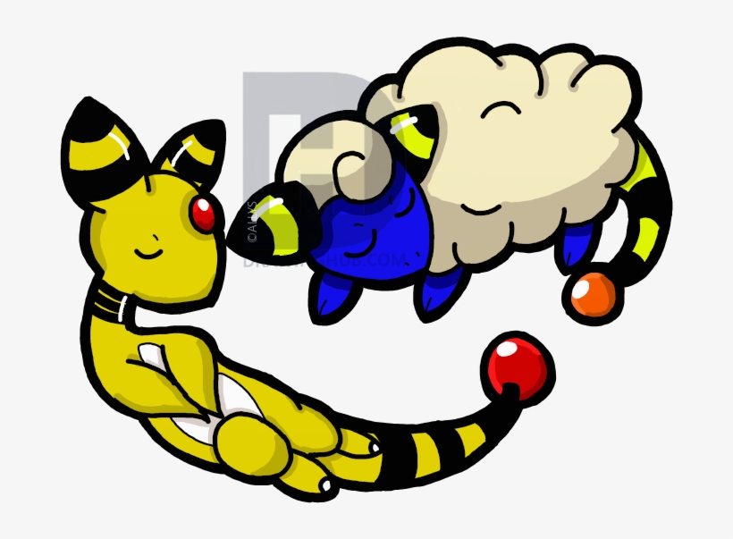 Mareep And Ampharos - Cartoon, transparent png #2745232