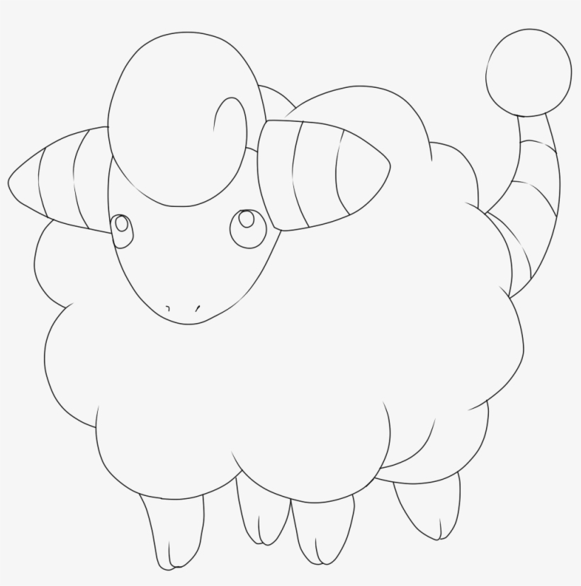 Mareep - Line Art, transparent png #2745426