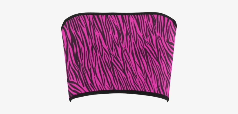 Hot Pink Zebra Stripes Bandeau Top - Zebra, transparent png #2748126