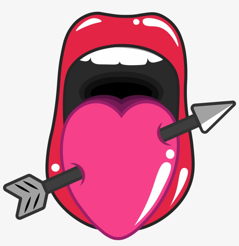 An Image Making The Tongue Also Resemble A Heart, Portraying - Lust, transparent png #2749940