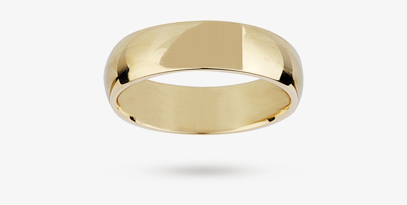 6mm Medium Court Gents Wedding Ring In 18 Carat Ye - 18 Carat Yellow Gold Ring, transparent png #2750899