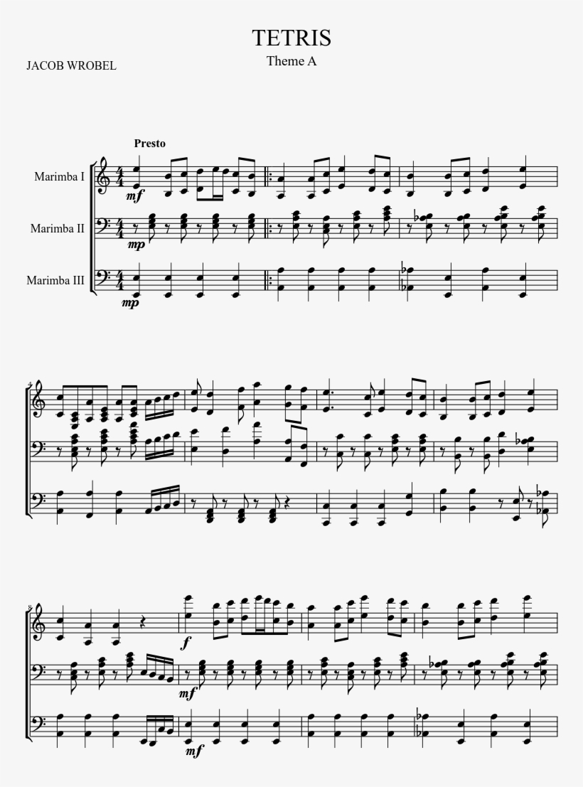 Tetris Sheet Music 1 Of 6 Pages - Nocturne French Horn Sheet Music, transparent png #2751117