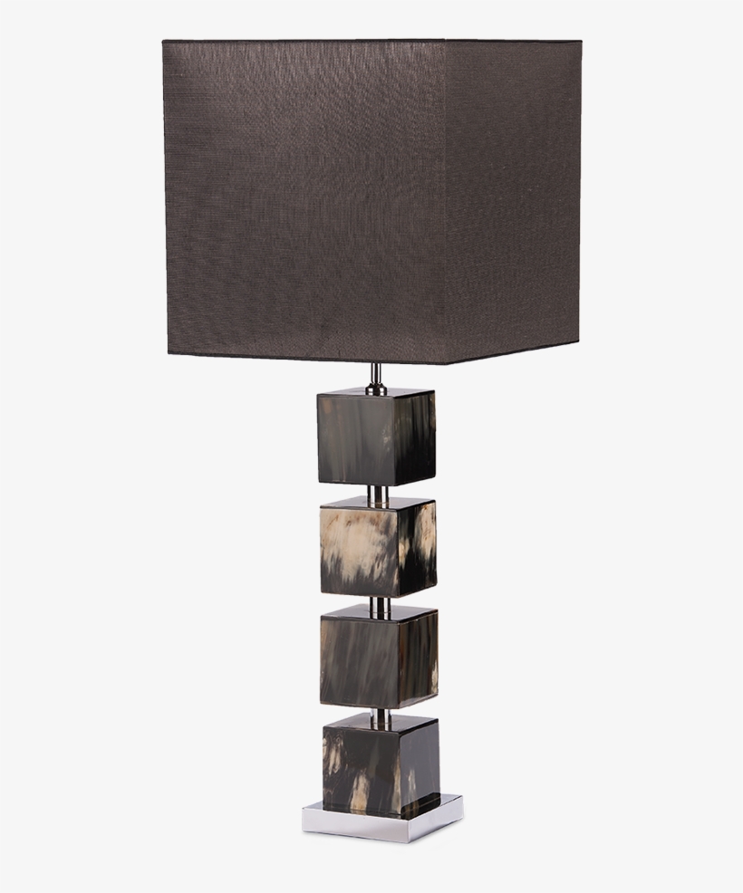 Lamp, Square Block In Marbled Horn And Metal Stand - Lampshade, transparent png #2752698