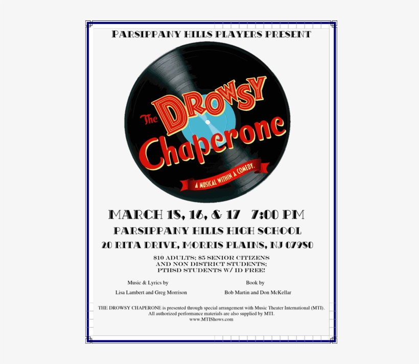 This Year's Production Is “the Drowsy Chaperone ” The - Drowsy Chaperone Logo, transparent png #2752700