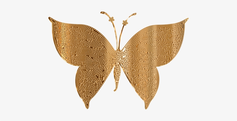 Butterfly Computer Icons Gold Moth Arthropod - Gold Butterfly Png, transparent png #2754314